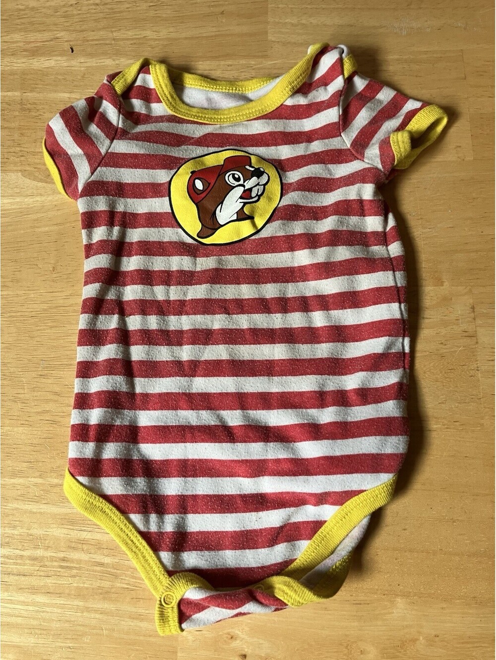 Buc-ee's 3-6 Month Infant Bodysuit Striped Red White Baby Outfit Jumpsuit